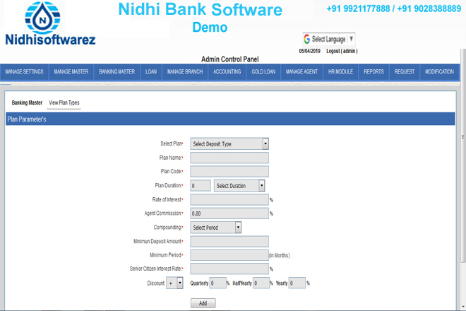 nidhi bank software